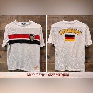 Germany Graphic Men's White Crewneck T-Shirt with Flag Stripe MEDIUM